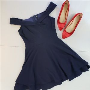 NWT Windsor Off Shoulder Skater Dress Navy